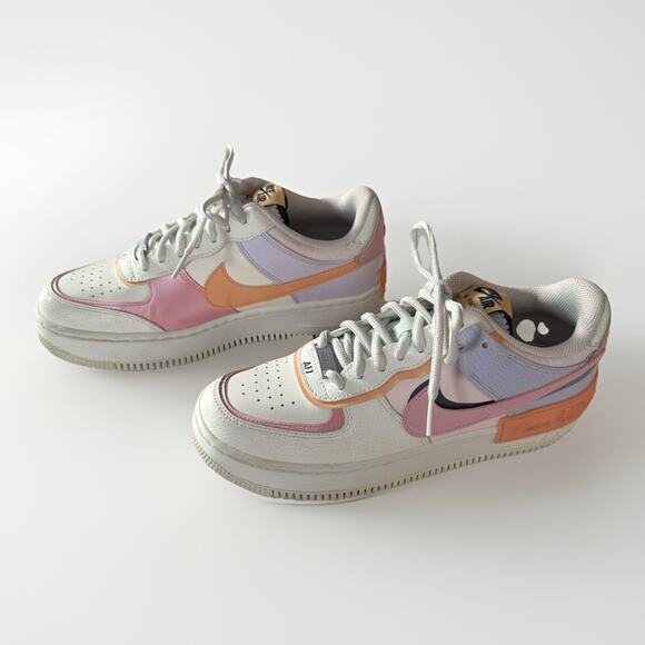 Nike Air Force 1 Shadow Women’s 9 Pastel Multicolor CI0919-111 AF1 Sneakers - Picture 2 of 10